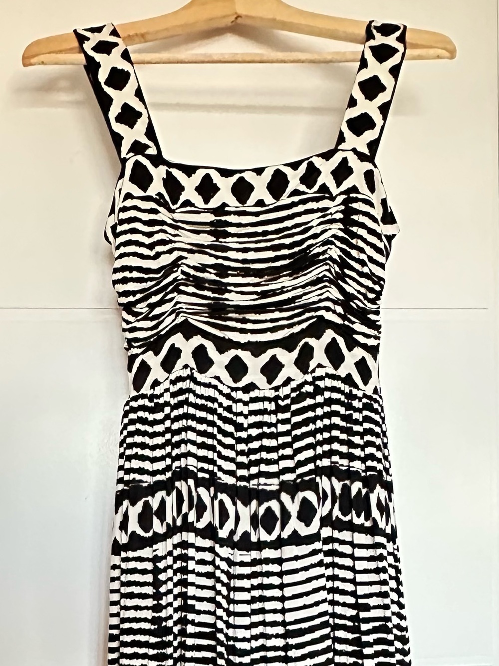 Tracy Reese Black and White Strapless Maxi Dress